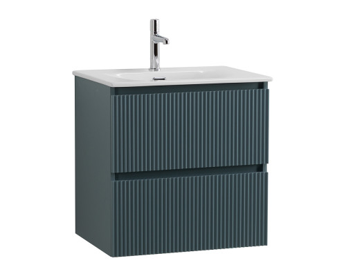 Тумба с раковиной подвесная 60 см, BelBagno UNO-600-2C-SO-AO Голубой матовый, раковина белая BB-8099-60