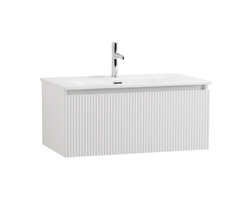 Тумба с раковиной подвесная 80 см, BelBagno UNO-800-1C-SO-BO Bianco Opaco, раковина белая BB-8099-80