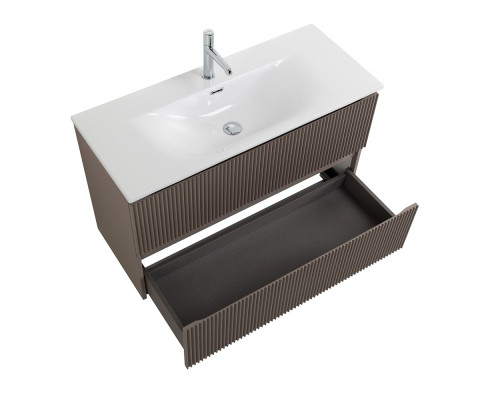 Тумба с раковиной подвесная 90 см, BelBagno UNO-MINI-900-2C-SO-СO Бежевый матовый, раковина белая BB-8099-3-90