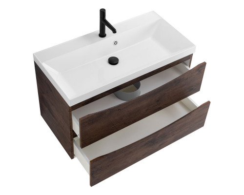 Тумба с раковиной подвесная BelBagno MARINO-800 Rovere Moro, раковина белая BB800/450-LV-MR-AST