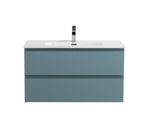 Тумба с раковиной подвесная BelBagno KRAFT-900-2C-SO-AO, 90 см, Голубой матовый, раковина белая BB1000ETL