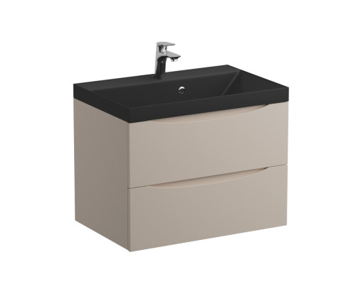 Тумба с раковиной подвесная BelBagno MARINO-700 Crema Opaco, раковина чёрная BB700/450-LV-ART-AST-NERO