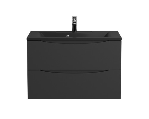 Тумба с раковиной подвесная BelBagno MARINO-800 Nero Lucido, раковина черная BB800/450-LV-ART-PR-NERO