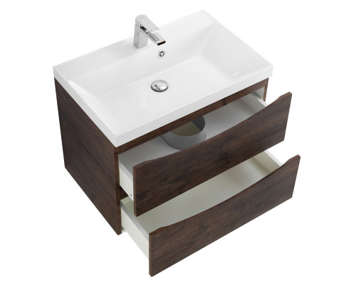 Тумба с раковиной подвесная BelBagno MARINO-600 Rovere Moro, раковина белая