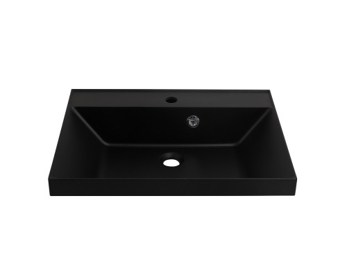 Тумба с раковиной для ванной BelBagno MARINO-600 Rovere Bianco, раковина черная BB600/450-LV-ART-AST-NERO