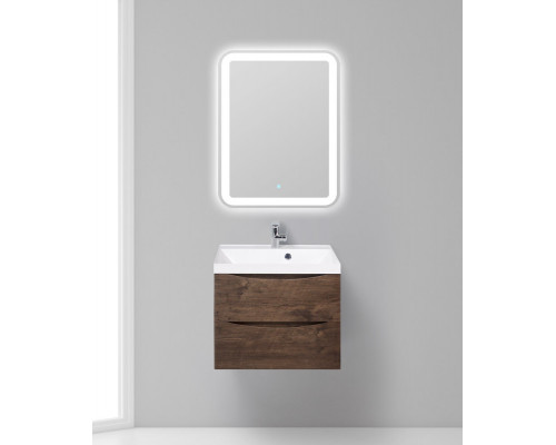 Тумба с раковиной подвесная BelBagno MARINO-600 Rovere Moro, раковина белая