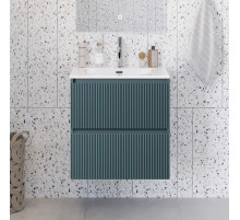 Тумба с раковиной подвесная 60 см, BelBagno UNO-MINI-600-2C-SO-AO Голубой матовый, раковина белая BB-8099-3-60