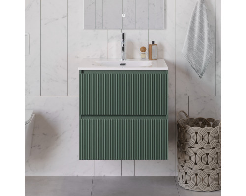 Тумба с раковиной подвесная 70 см, BelBagno UNO-700-2C-SO-VO Еловый матовый, раковина белая BB-8099-70