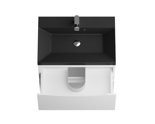 Тумба с раковиной напольная BelBagno MARINO-700 Bianco Lucido, раковина черная BB700/450-LV-ART-AST-NERO
