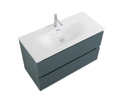 Тумба с раковиной подвесная 120 см, BelBagno UNO-1200-2C-SO-AO Голубой матовый, раковина белая BB-8099-120