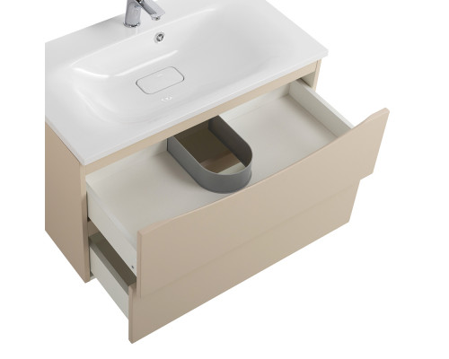 Тумба с раковиной подвесная BelBagno MARINO-800 Crema Opaco, раковина белая  BB800/450-LV-MR-FT