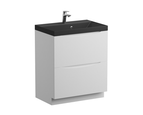 Тумба с раковиной напольная BelBagno MARINO-700 Bianco Lucido, раковина черная BB700/450-LV-ART-AST-NERO