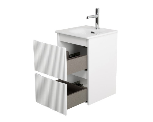 Тумба с раковиной подвесная 40 см, BelBagno UNO-MINI-400-2C-SO-BO Белая матовая, раковина белая BB-8099-3-40