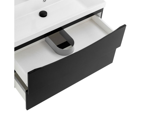 Тумба с раковиной подвесная BelBagno MARINO-800 Nero Lucido, раковина белая BB800/450-LV-MR-AST