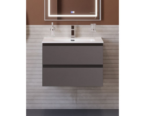 Тумба с раковиной подвесная BelBagno KRAFT-600-2C-SO-GSO, 60 см, Темно-Серый Матовый, раковина белая BB600ETL