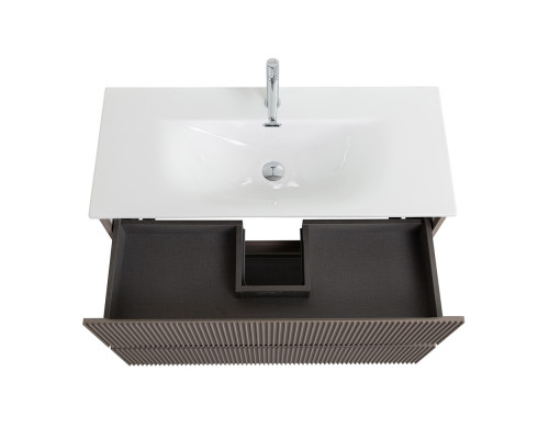 Тумба с раковиной подвесная 90 см, BelBagno UNO-MINI-900-2C-SO-СO Бежевый матовый, раковина белая BB-8099-3-90