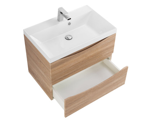 Тумба с раковиной для ванной BelBagno MARINO-600 Rovere Bianco, раковина белая