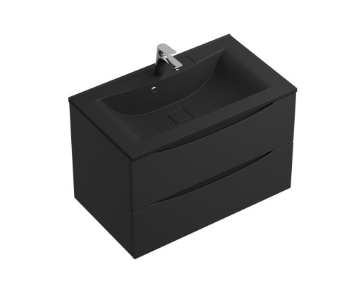 Тумба с раковиной подвесная BelBagno MARINO-800 Nero Lucido, раковина черная BB800/450-LV-ART-PR-NERO