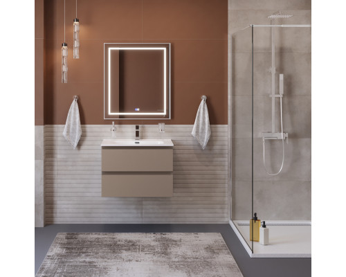 Тумба с раковиной подвесная BelBagno KRAFT-700-2C-SO-CO, 70 см, Бежевый Матовый, раковина белая BB700ETL