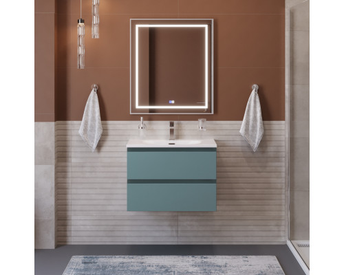 Тумба с раковиной подвесная BelBagno KRAFT-600-2C-SO-AO, 60 см, Голубой Матовый, раковина белая BB-8099-60