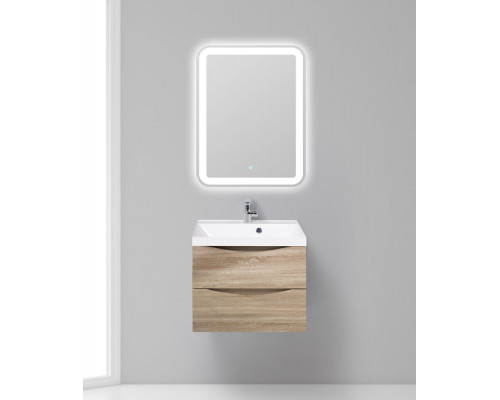 Тумба с раковиной для ванной BelBagno MARINO-600 Rovere Bianco, раковина белая