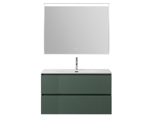 Тумба с раковиной подвесная 100 см, BelBagno UNO-1000-2C-SO-VO Еловый матовый, раковина белая BB-8099-100