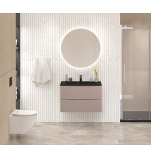 Тумба с раковиной подвесная BelBagno MARINO-800 Capucino Lucido, раковина чернаяBB800/450-LV-ART-PR-NERO