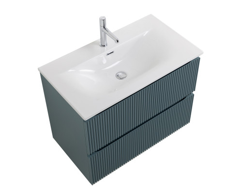 Тумба с раковиной подвесная 80 см, BelBagno UNO-800-2C-SO-AO Голубой матовый, раковина белая BB-8099-80