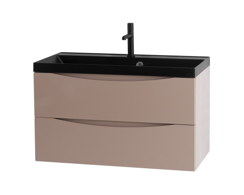 Тумба с раковиной подвесная BelBagno MARINO-800 Capucino Lucido, раковина черная BB800/450-LV-MR-AST-NERO