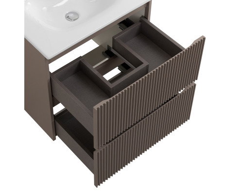 Тумба с раковиной подвесная 50 см, BelBagno UNO-MINI-500-2C-SO-СO Бежевый матовый, раковина белая BB-8099-3-50