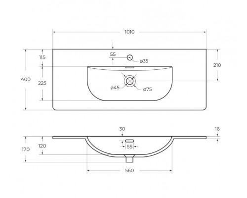 Тумба с раковиной подвесная 100 см, BelBagno UNO-MINI-1000-2C-SO-VO Еловый матовый, раковина белая BB-8099-3-100