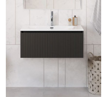 Тумба с раковиной подвесная 80 см, BelBagno UNO-800-1C-SO-GSO Темно-Серый матовый, раковина белая BB-8099-80