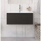 Тумба с раковиной подвесная 80 см, BelBagno UNO-800-1C-SO-GSO Темно-Серый матовый, раковина белая BB-8099-80