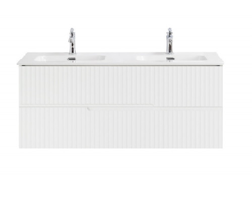 Мебель для ванной подвесная с двойной раковиной CEZARES DUET-N-1200-2C-SO-2-BL Bianco Lucido эмаль