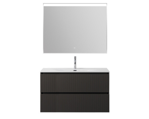 Тумба с раковиной подвесная 120 см, BelBagno UNO-1200-2C-SO-GSO Темно-Серый матовый, раковина белая BB-8099-120