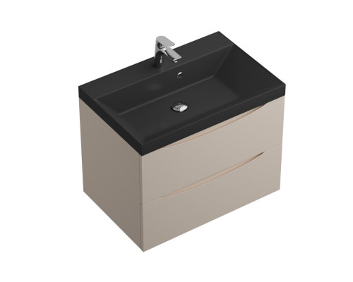Тумба с раковиной подвесная BelBagno MARINO-700 Crema Opaco, раковина чёрная BB700/450-LV-ART-AST-NERO