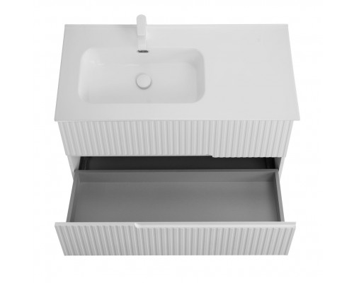 Мебель для ванной подвесная левосторонняя CEZARES DUET-N-1000-2C-SO-BL-L Bianco Lucido эмаль