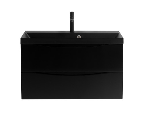 Тумба с раковиной подвесная BelBagno MARINO-800 Nero Lucido, раковина черная BB800/450-LV-ART-AST-NERO