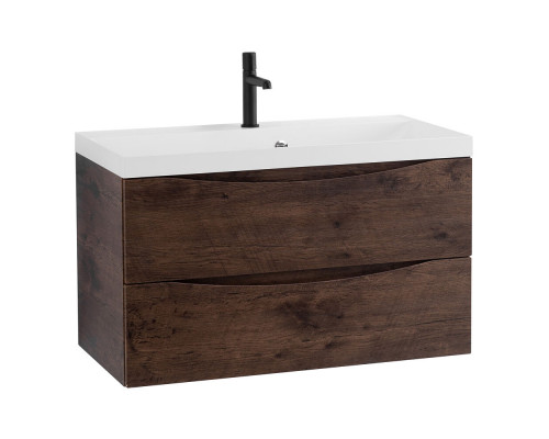 Тумба с раковиной подвесная BelBagno MARINO-800 Rovere Moro, раковина белая BB800/450-LV-MR-AST