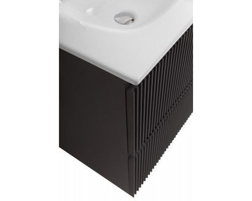 Тумба с раковиной подвесная 50 см, BelBagno UNO-MINI-500-2C-SO-GSO Темно-Серый матовый, раковина белая BB-8099-3-50