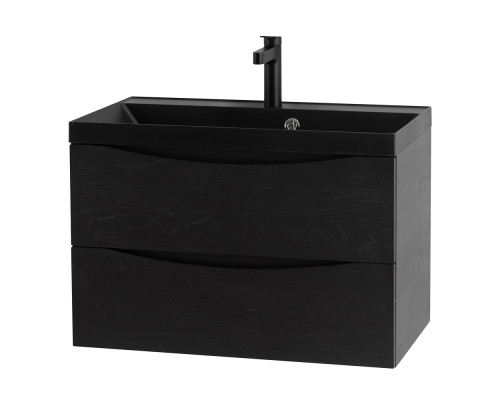 Тумба с раковиной подвесная BelBagno MARINO-800 Rovere Cioccolato Amaro, раковина  BB800/450-LV-ART-AST-NERO