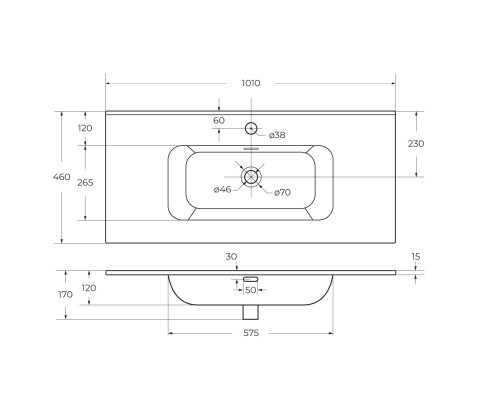 Мебель для ванной подвесная CEZARES DUET-N-1000-2C-SO-BL Bianco Lucido эмаль