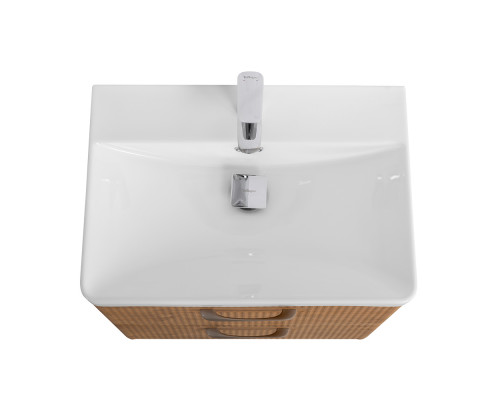 Подвесная тумба с раковиной Belbagno DUE 60 см Rovere Nature DUE-600-2C-SO-RN-P + BB-8076-3-60