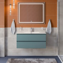 Тумба с раковиной подвесная BelBagno KRAFT-1000-2C-SO-AO, 100 см, голубой матовый, раковина белая BB-8099-100