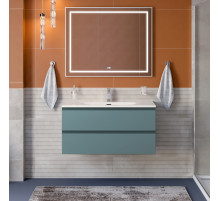 Тумба с раковиной подвесная BelBagno KRAFT-1000-2C-SO-AO, 100 см, голубой матовый, раковина белая BB-8099-100