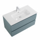 Тумба с раковиной подвесная BelBagno KRAFT-900-2C-SO-AO, 90 см, Голубой матовый, раковина белая BB1000ETL