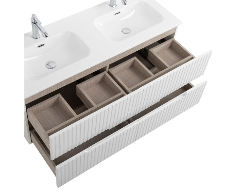 Мебель для ванной подвесная с четырьмя ящиками CEZARES DUET-N-1200-4C-SO-2-BL Bianco Lucido эмаль