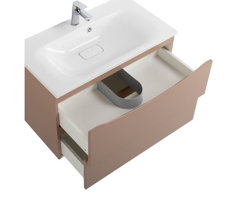 Тумба с раковиной подвесная BelBagno MARINO-800 Capucino Lucido, раковина белая BB800/450-LV-MR-FT