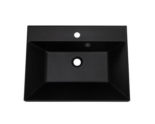 Тумба с раковиной для ванной BelBagno MARINO-600 Rovere Bianco, раковина черная BB600/450-LV-ART-AST-NERO