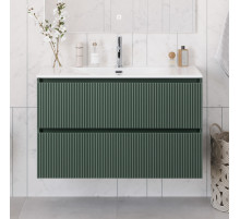 Тумба с раковиной подвесная 100 см, BelBagno UNO-1000-2C-SO-VO Еловый матовый, раковина белая BB-8099-100